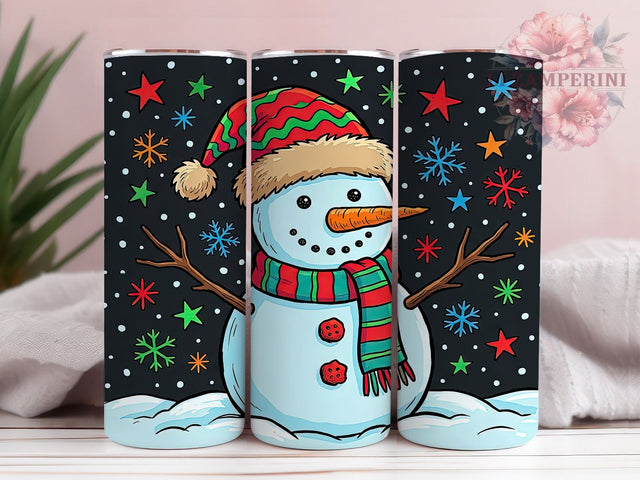 Hand Drawn Xmas Snowman 20oz Tumbler, Hand Drawn Xmas, Xmas Snowman, Snowman Tumbler, 20oz Tumbler Wrap, Hand Drawn PNG, Christmas Snowman, Xmas Tumbler Wrap Sublimation Li Zamperini 