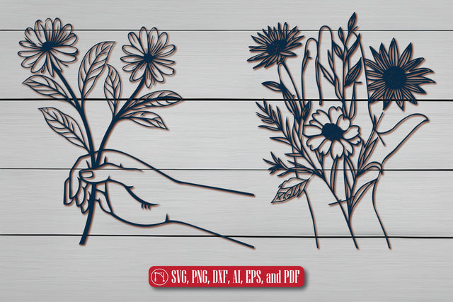 Hand Holding Wildflowers SVG Set SVG MD JOYNAL ABDIN 