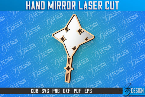 Hand Mirror Laser Cut | Home Design |CNC Files SVG Fly Design 