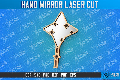 Hand Mirror Laser Cut | Home Design | CNC Files SVG Fly Design 