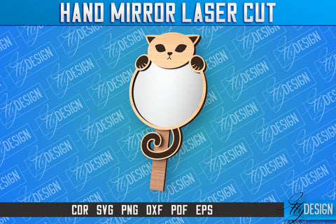 Hand Mirror Laser Cut | Home Design |CNC Files SVG Fly Design 