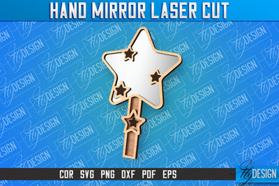 Hand Mirror Laser Cut | Home Design | CNC Files SVG Fly Design 