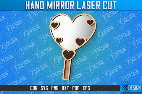 Hand Mirror Laser Cut | Home Design |CNC Files SVG Fly Design 