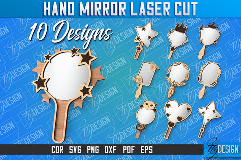 Hand Mirror Laser Cut | Home Design |CNC Files SVG Fly Design 