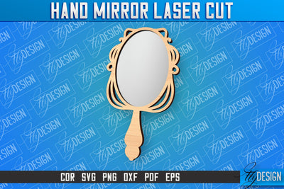 Hand Mirror Laser Cut | Home Design | CNC Files SVG Fly Design 