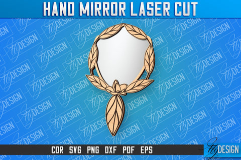 Hand Mirror Laser Cut | Home Design |CNC Files SVG Fly Design 