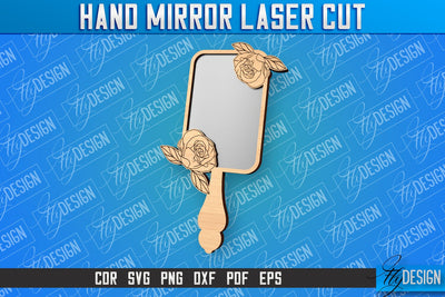 Hand Mirror Laser Cut | Home Design | CNC Files SVG Fly Design 