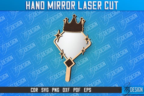 Hand Mirror Laser Cut | Home Design |CNC Files SVG Fly Design 