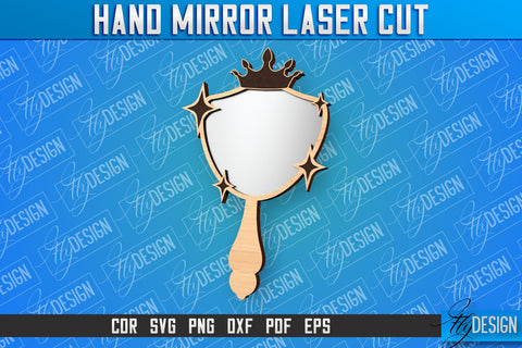 Hand Mirror Laser Cut | Home Design |CNC Files SVG Fly Design 