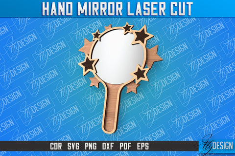 Hand Mirror Laser Cut | Home Design |CNC Files SVG Fly Design 