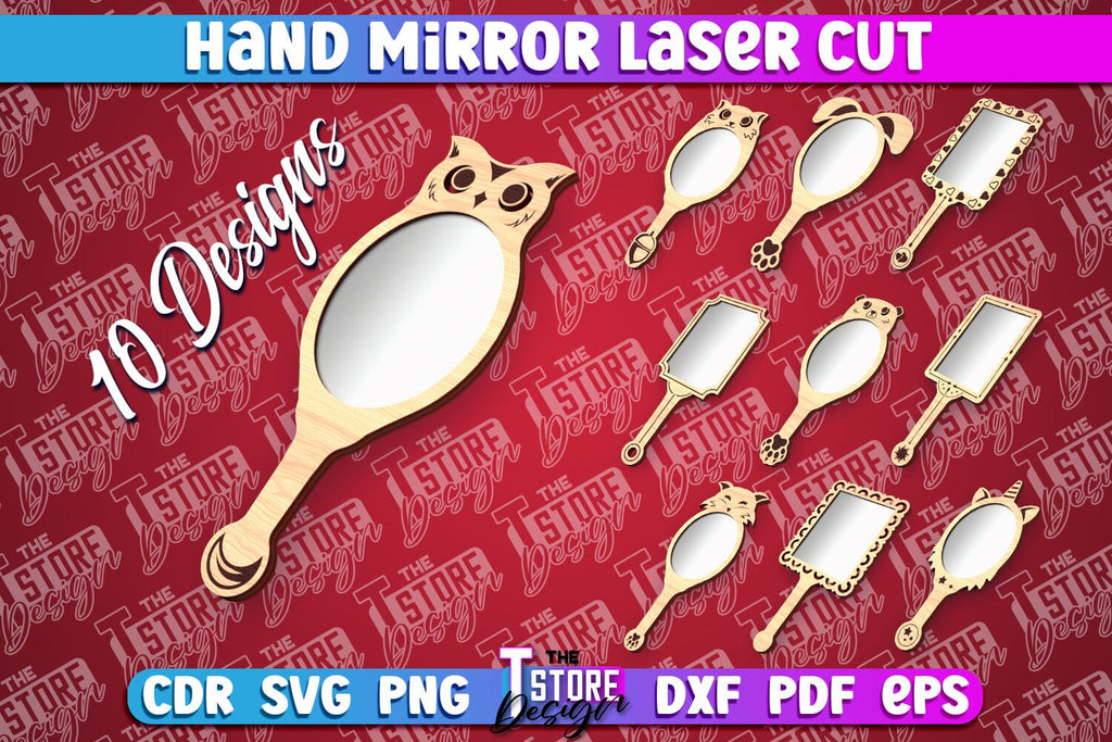 Hand Mirror Laser Cut | Home Design | CNC Files - So Fontsy