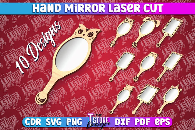 Hand Mirror Laser Cut | Home Design | CNC Files SVG The T Store Design 