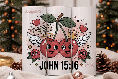 Hand Picked Cherry 20oz Tumbler Wrap Sublimation DesignSVG 