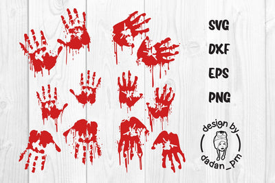 Hand print horror, blood dripping svg SVG dadan_pm 