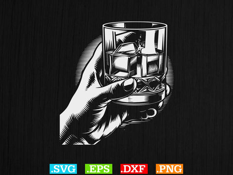 Hand With Whiskey Svg Bundle, Whisky Clipart, Whiskey DXF SVG Creativeart88 