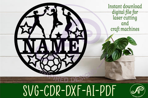 Handball female name wall art sign, SVG file SVG APInspireddesigns 