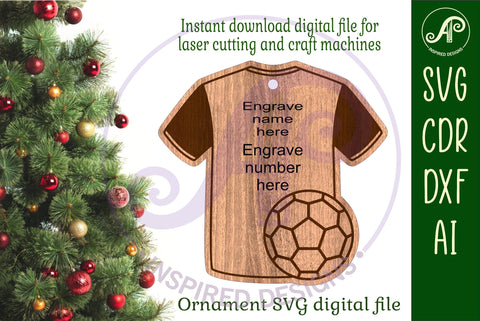 Handball shirt Christmas Ornament SVG laser cut SVG APInspireddesigns 