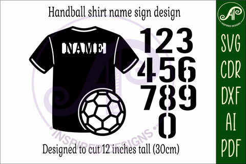 Handball shirt name sign svg laser cut file SVG APInspireddesigns 