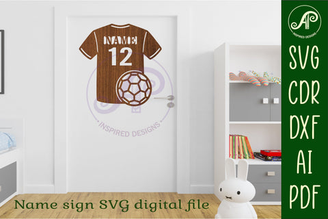 Handball shirt name sign svg laser cut file SVG APInspireddesigns 