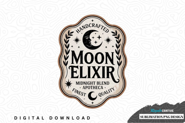Handcrafted moon elixir midnight blend apotheca sublimation png design Sublimation Regulrcrative 