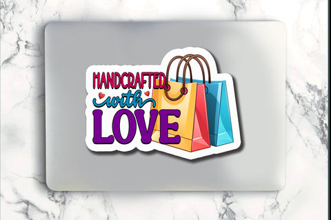Handcrafted with love Sticker Design Sublimation Regulrcrative 