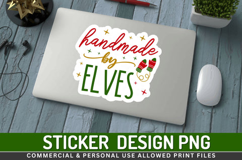 Handmade by elves Stickers Design Sublimation Regulrcrative 