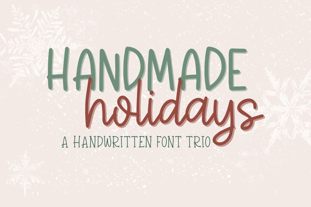 Handmade Holidays Font Trio, Cute Holiday Handwritten Fonts for Cricut Font Designing Digitals 