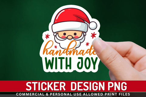 Handmade with joy Stickers Design Sublimation Regulrcrative 