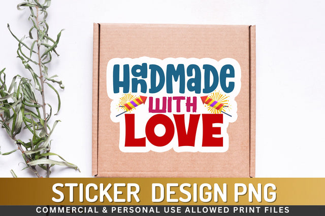 Handmade with love Sticker Design Sublimation Regulrcrative 