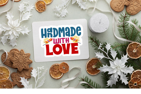 Handmade with love Sticker Design Sublimation Regulrcrative 