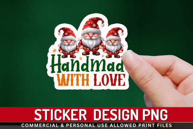 Handmade with love Stickers Design Sublimation Regulrcrative 