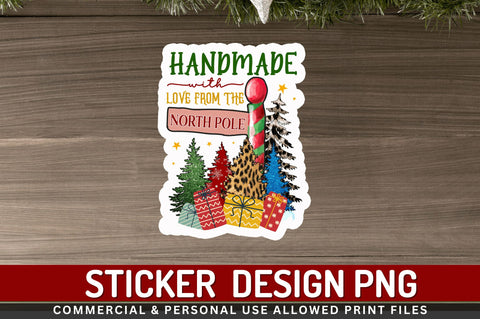 Handmade with love Stickers Design Sublimation Regulrcrative 