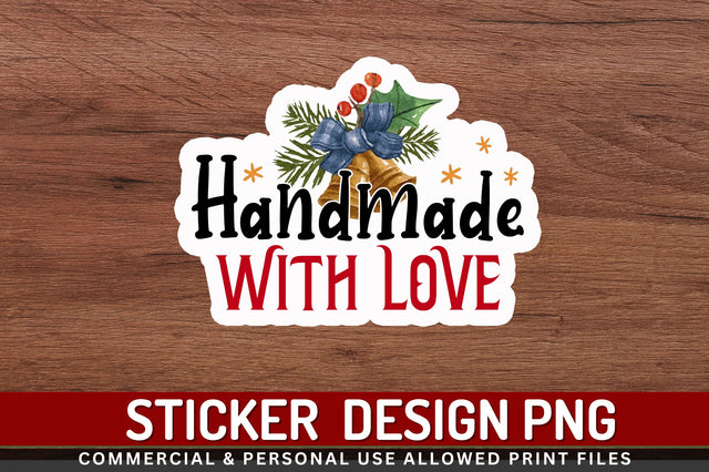Handmade with love Stickers Design Sublimation Regulrcrative 