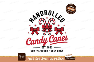 Handrolled Candy Canes Sublimation Png Design Sublimation Designangry 