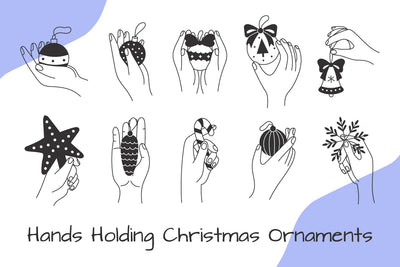 Hands Holding Christmas Ornaments PNG Clipart Sublimation Rin Green 