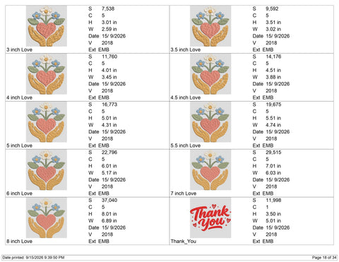 Hands Holding Heart Flowers Embroidery Design – Love Care Support Floral Machine Embroidery File Embroidery/Applique DESIGNS PatternFeed8 