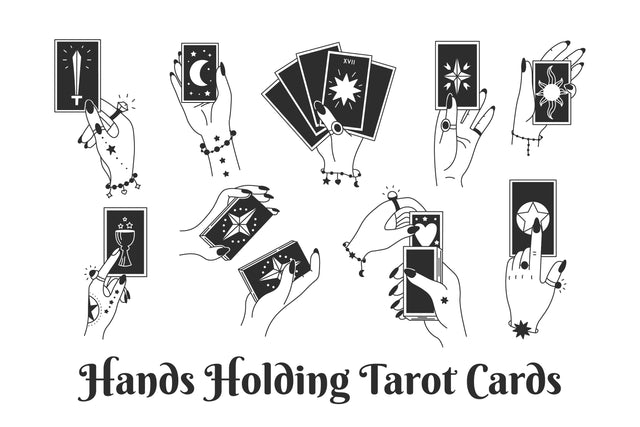 Hands Holding Tarot Cards PNG Clipart Sublimation Rin Green 