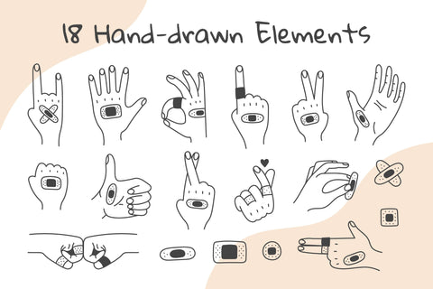 Hands With Adhesive Bandages PNG Clipart Sublimation Rin Green 