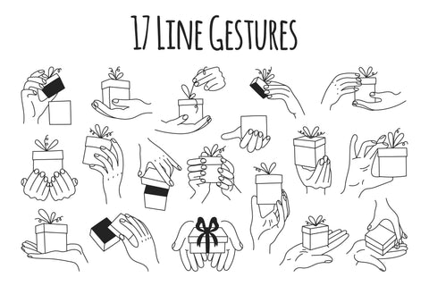 Hands With Gift Boxes Doodle PNG Clipart Sublimation Rin Green 