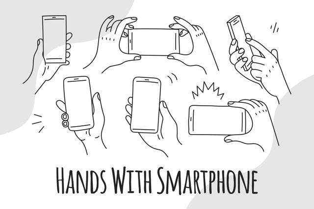 Hands With Smartphone PNG Clipart Sublimation Rin Green 