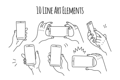 Hands With Smartphone PNG Clipart Sublimation Rin Green 