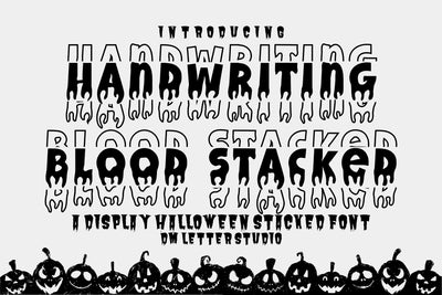 Handwriting Blood Stacked Font Dm Letter Studio 