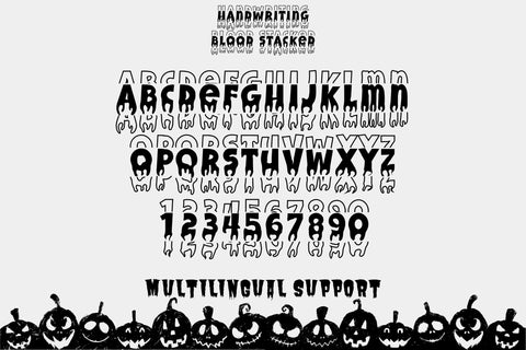 Handwriting Blood Stacked Font Dm Letter Studio 