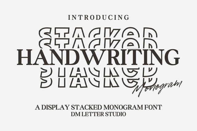 Handwriting Stacked Monogram Font Dm Letter Studio 