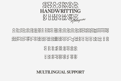 Handwriting Stacked Monogram Font Dm Letter Studio 