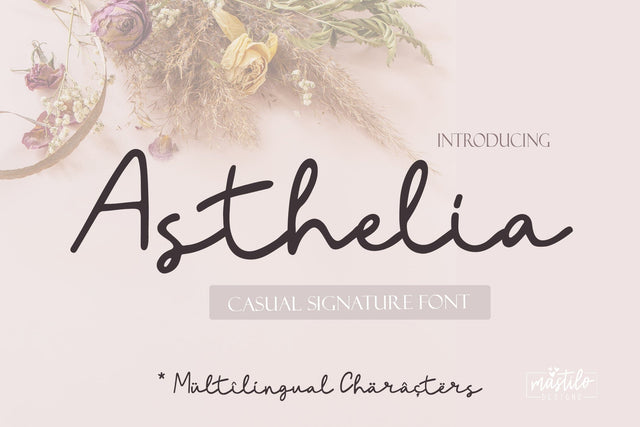 Handwritten Casual Signature Script - Asthelia | Romantic Font Font Mastilo Designs 