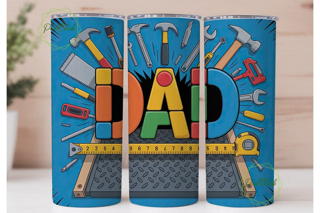 Handyman Dad 20oz Tumbler Wrap Sublimation PixelChick 