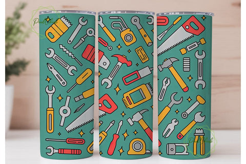 Handyman Tools 20oz Tumbler Wrap Sublimation PixelChick 