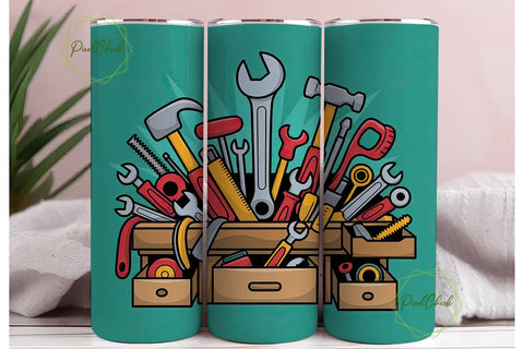 Handyman Tools 20oz Tumbler Wrap Sublimation PixelChick 