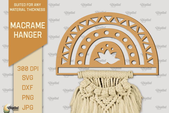 Hanger Macrame Laser Cut. Wood Frame Weaving Macrame SVG SVG Evgenyia Guschina 
